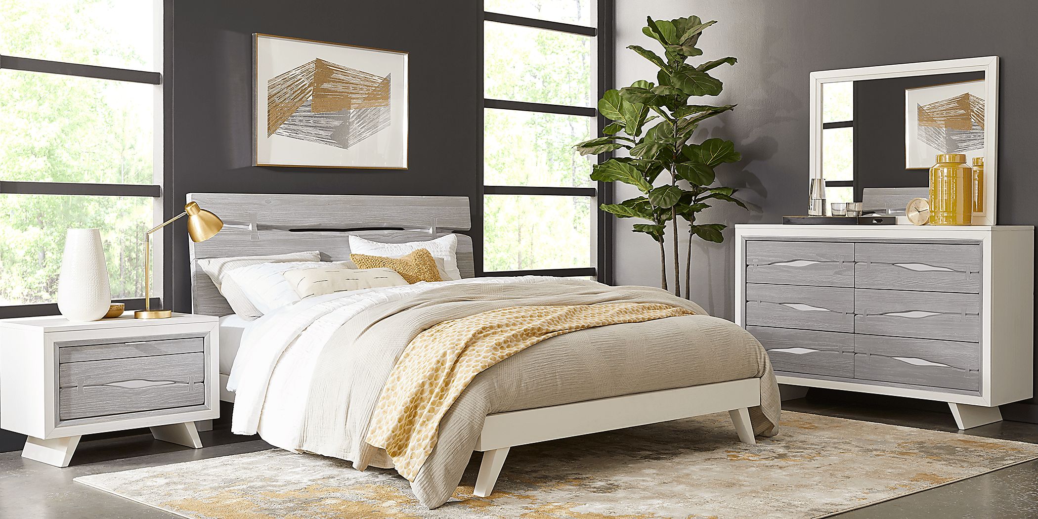 Dana Point White 3 Pc King Panel Bed