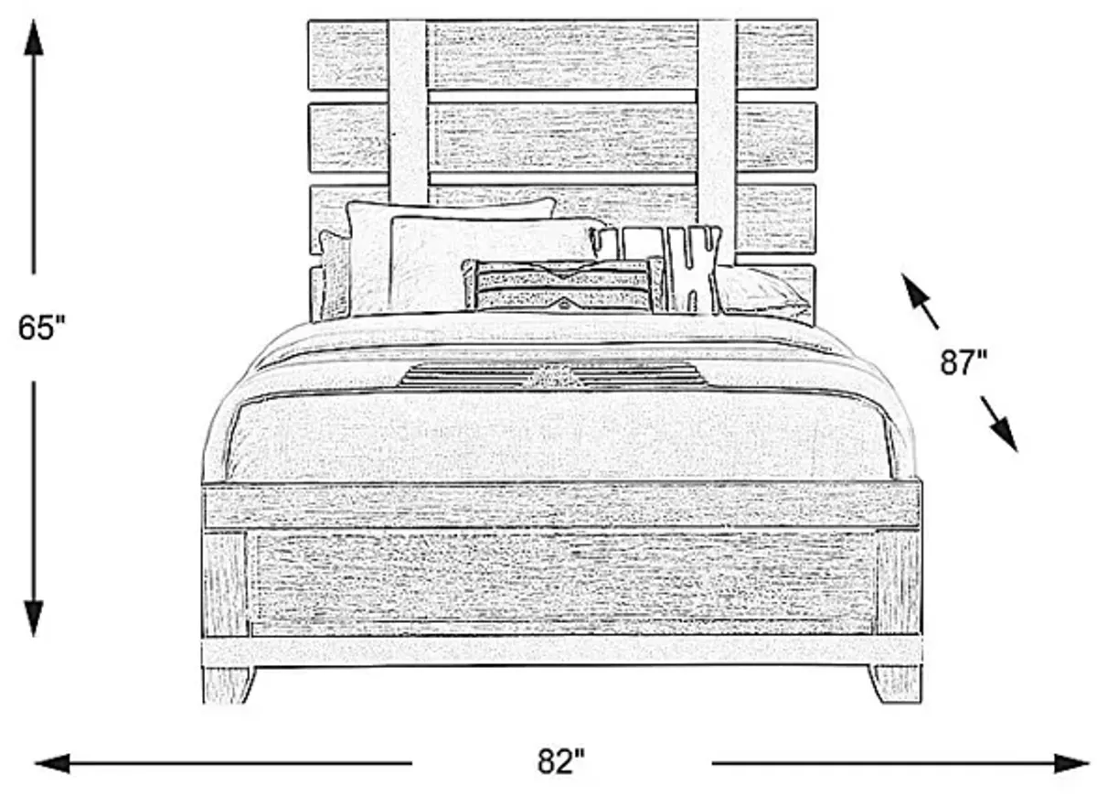 City Mill Sandstone 3 Pc King Panel Bed