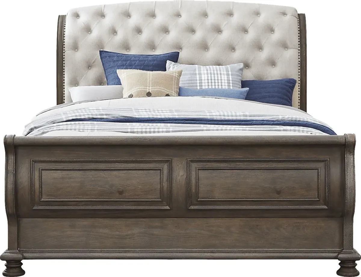 Armitage Dark Brown 3 Pc King Upholstered Bed