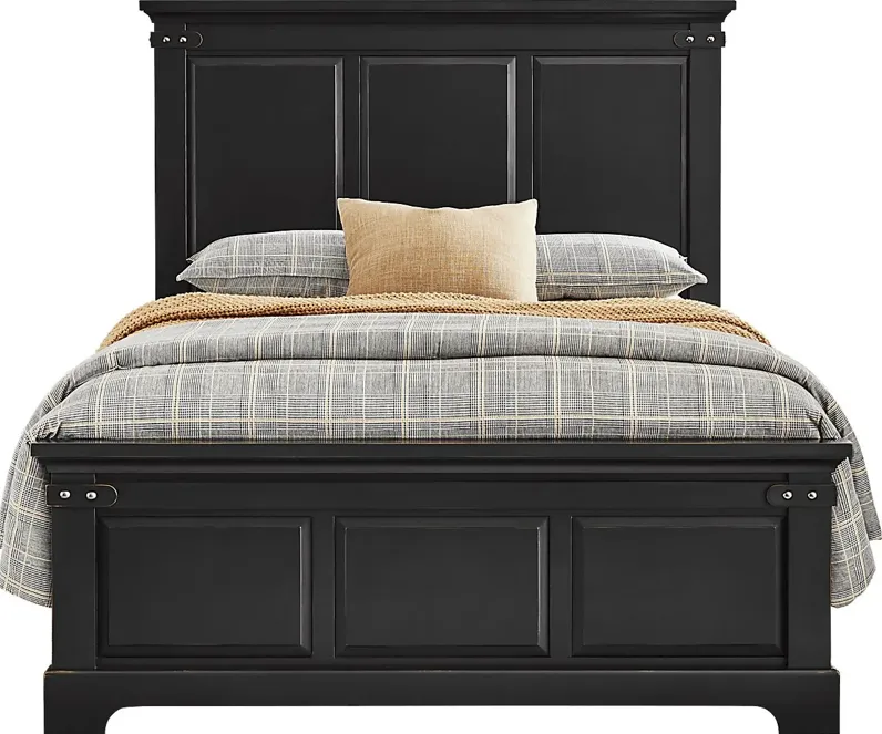 Fairhaven Black 3 Pc King Panel Bed