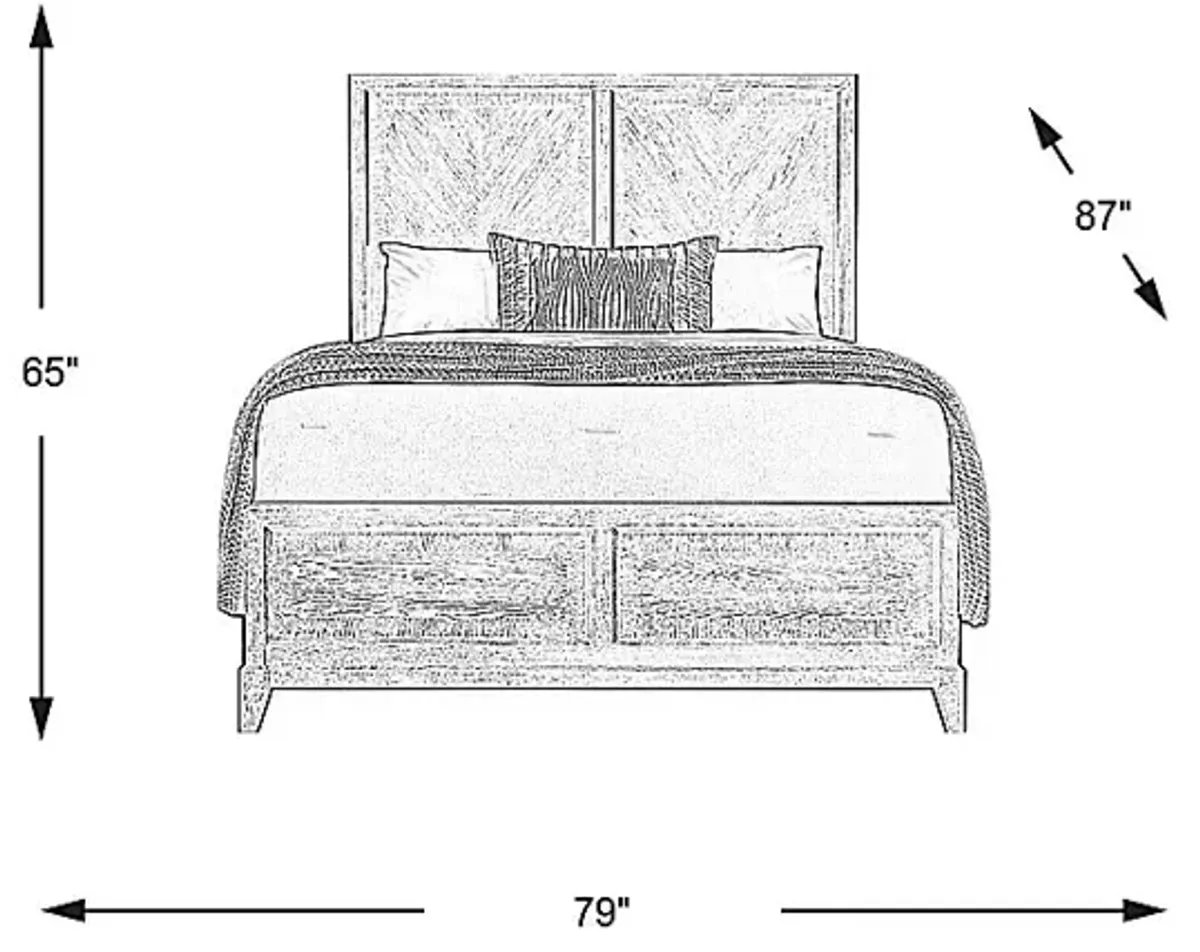 Kailey Park Charcoal 3 Pc King Panel Bed