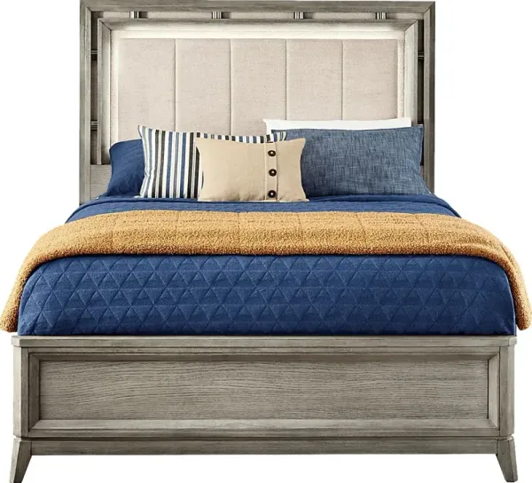 Heiress Gray 3 Pc King Upholstered Bed