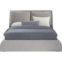 York Mills Gray 3 Pc King Upholstered Bed