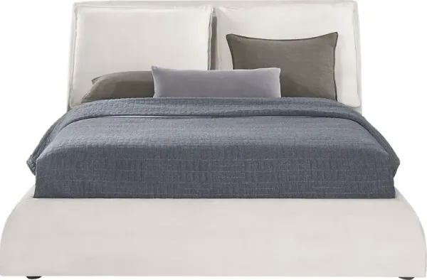 York Mills White 3 Pc King Upholstered Bed