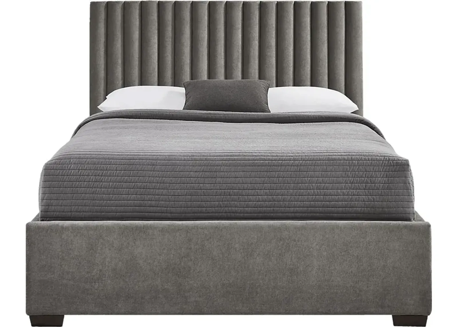 Belvedere Smoke 3 Pc King Upholstered Bed