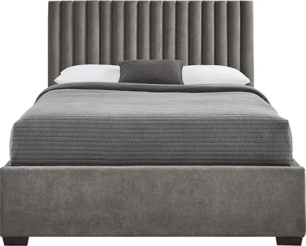 Belvedere Smoke 3 Pc King Upholstered Bed