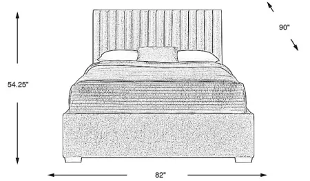 Belvedere Beige 3 Pc King Upholstered Bed