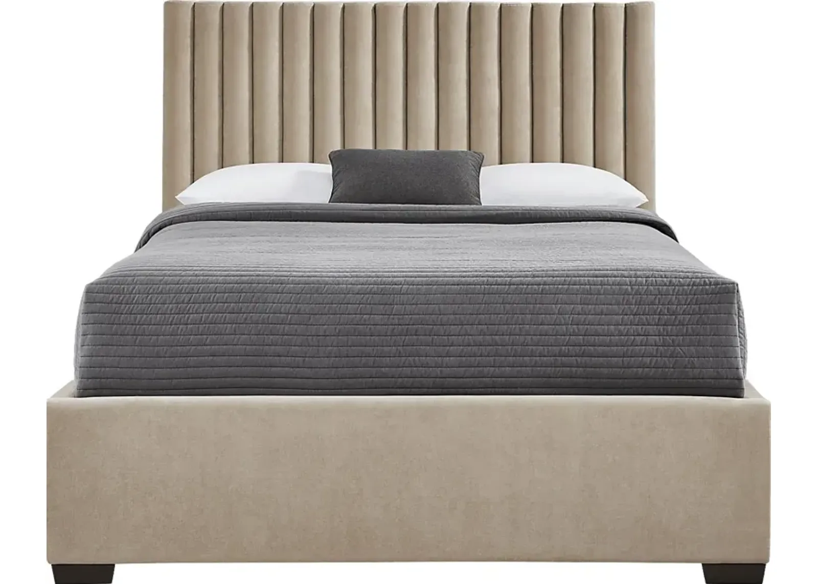 Belvedere Beige 3 Pc King Upholstered Bed