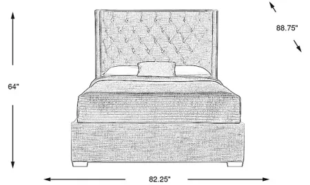 Harlow Hill Taupe 3 Pc King Upholstered Bed