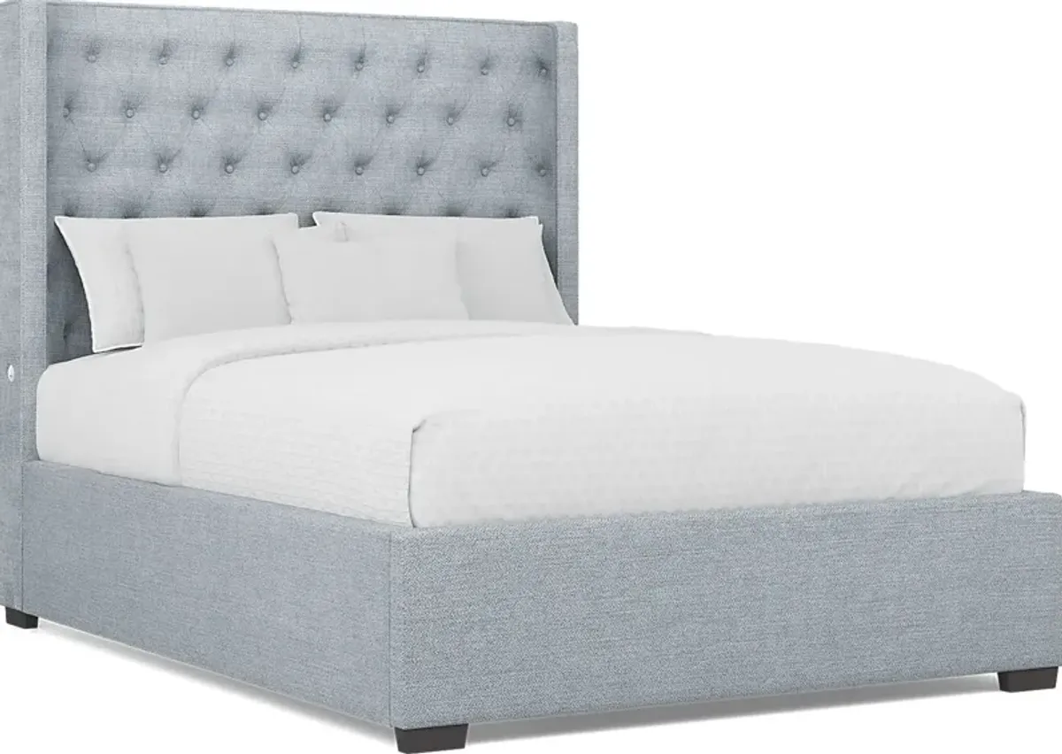 Harlow Hill Seafoam 3 Pc King Upholstered Bed