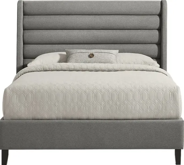 Genovia Gray 3 Pc King Upholstered Bed