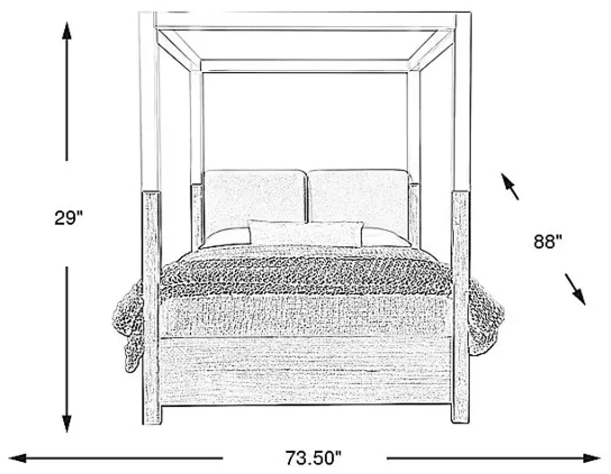 Prospect Heights Dark Brown 3 Pc King Canopy Bed