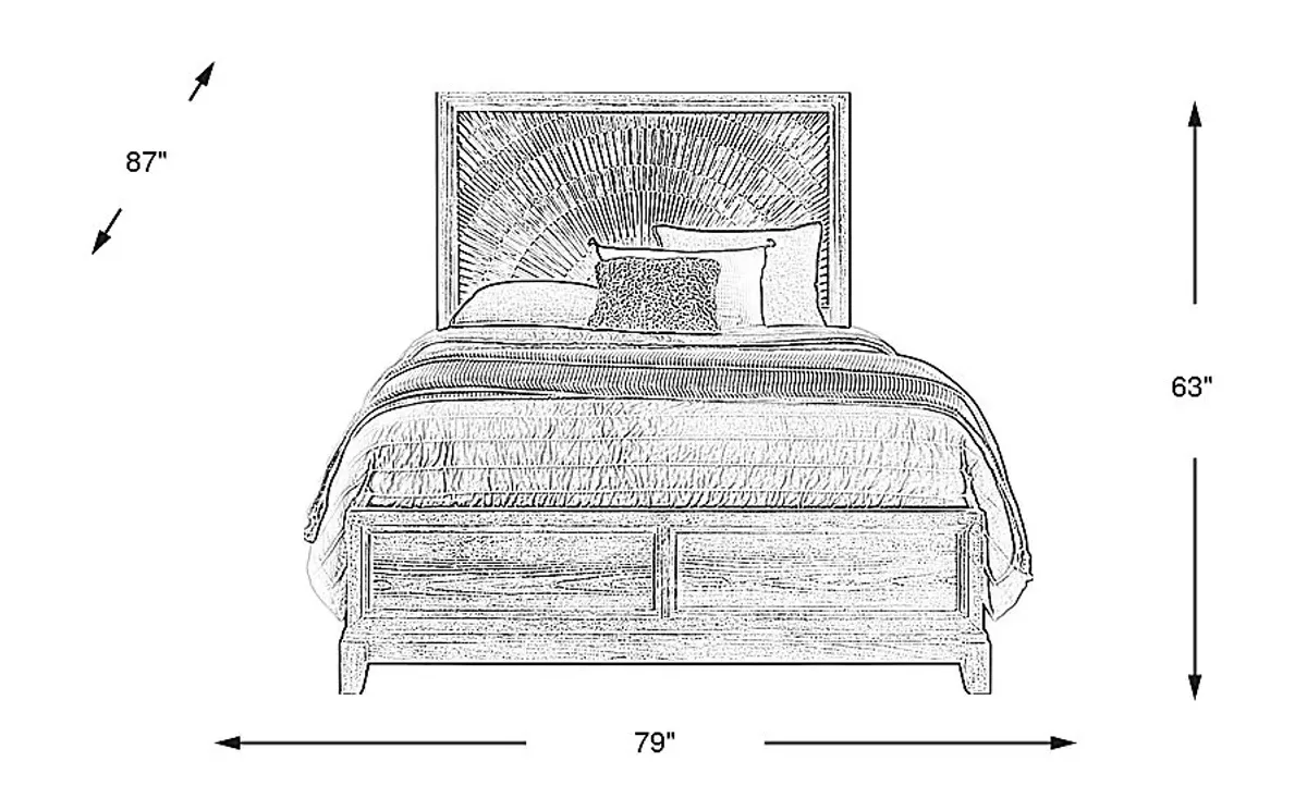 Sunside Way Black 3 Pc King Panel Bed