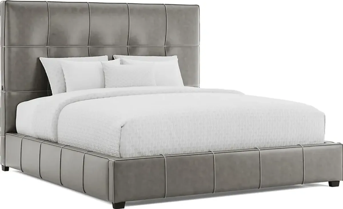 Giselle Gray 3 Pc Leather King Bed