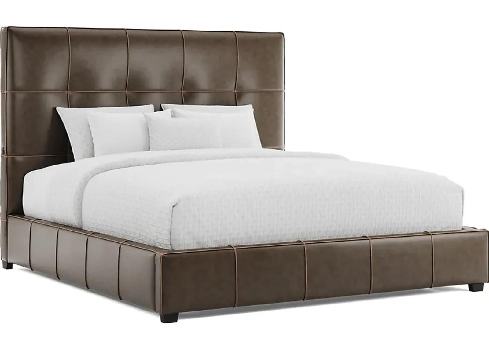 Giselle Chocolate 3 Pc Leather King Bed