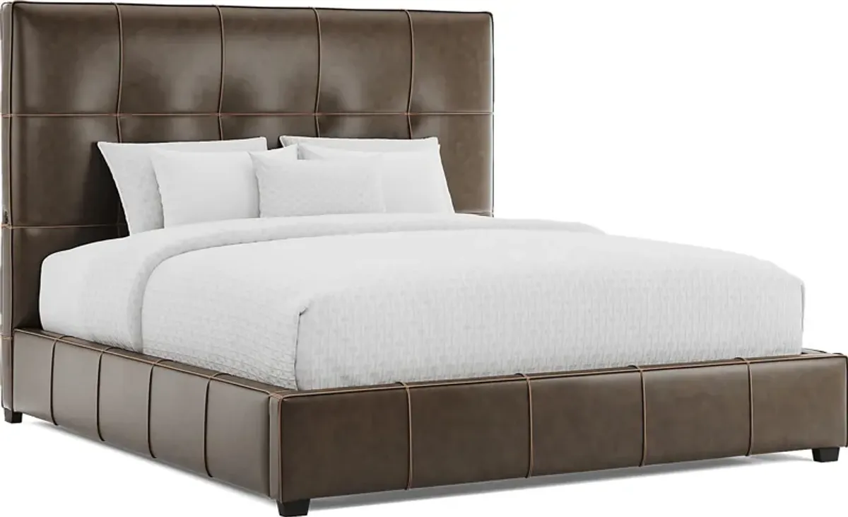 Giselle Chocolate 3 Pc Leather King Bed