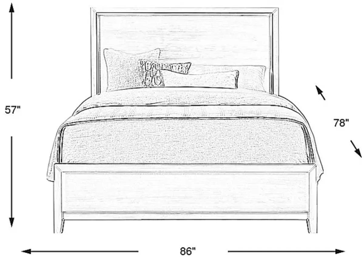 Aruba White 3 Pc King Panel Bed