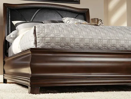 Alexi Cherry 3 Pc King Bed with Chocolate Inset