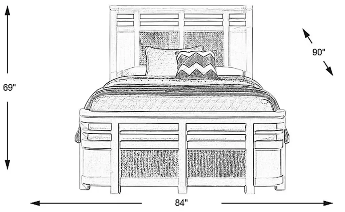 Golden Isles White 3 Pc King Panel Bed