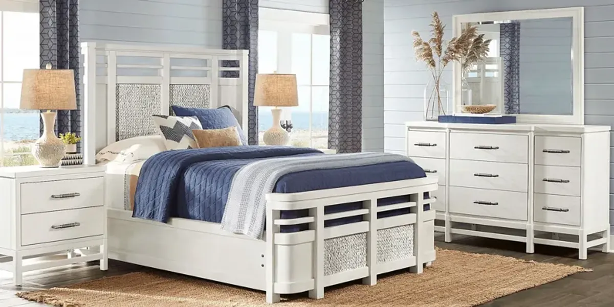 Golden Isles White 3 Pc King Panel Bed