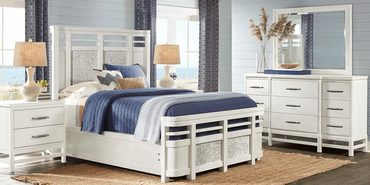 Golden Isles White 3 Pc King Panel Bed