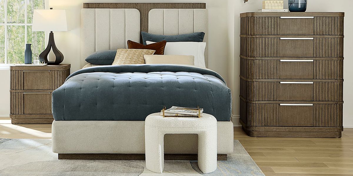 Sausalito Stone 3 Pc King Upholstered Bed