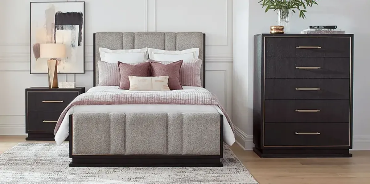 Wilshire Gray 3 Pc King Upholstered Bed