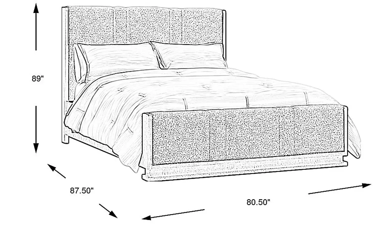 Wilshire Gray 3 Pc King Upholstered Bed