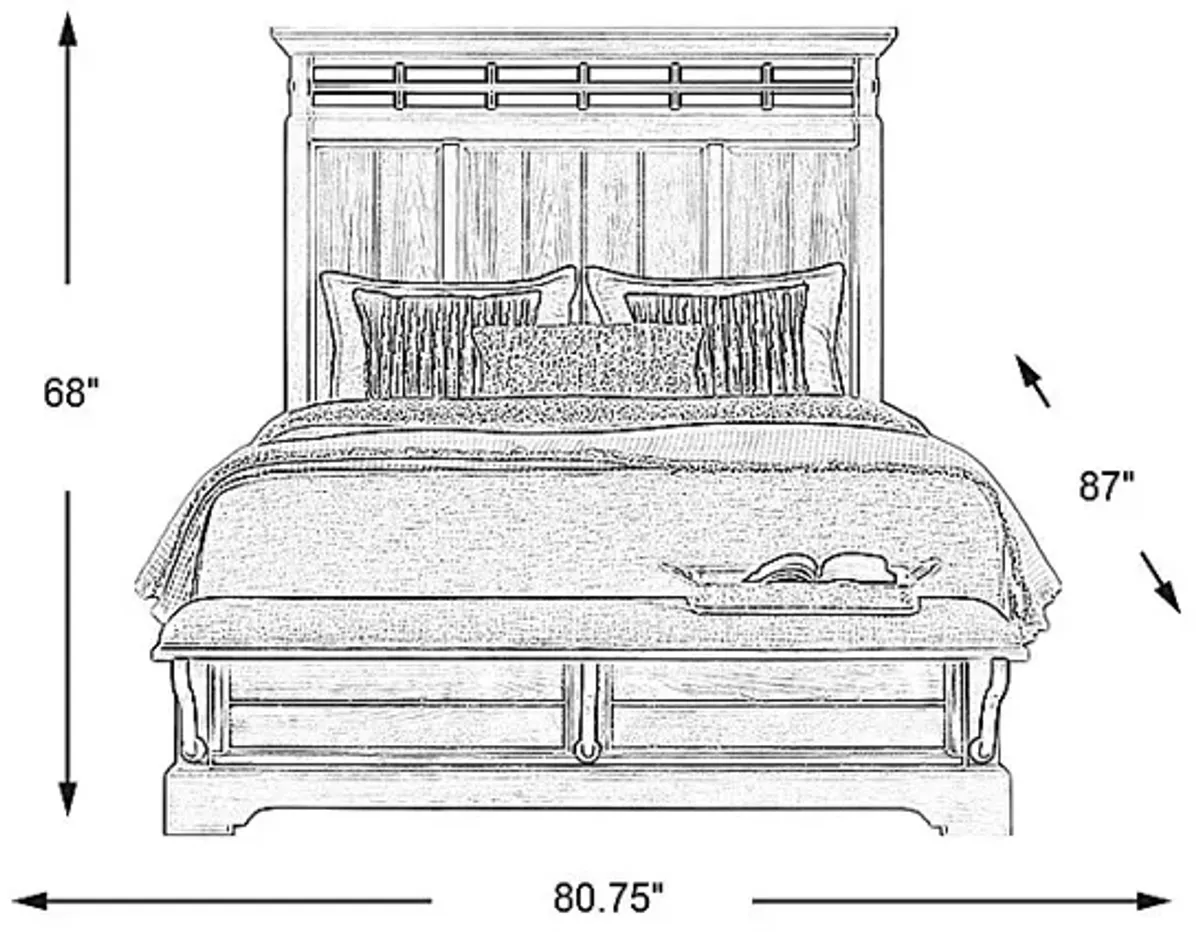 Montana Ridge White 3 Pc King Panel Bed