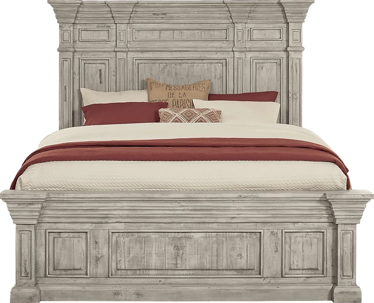 Pine Manor Gray 3 Pc King Panel Bed