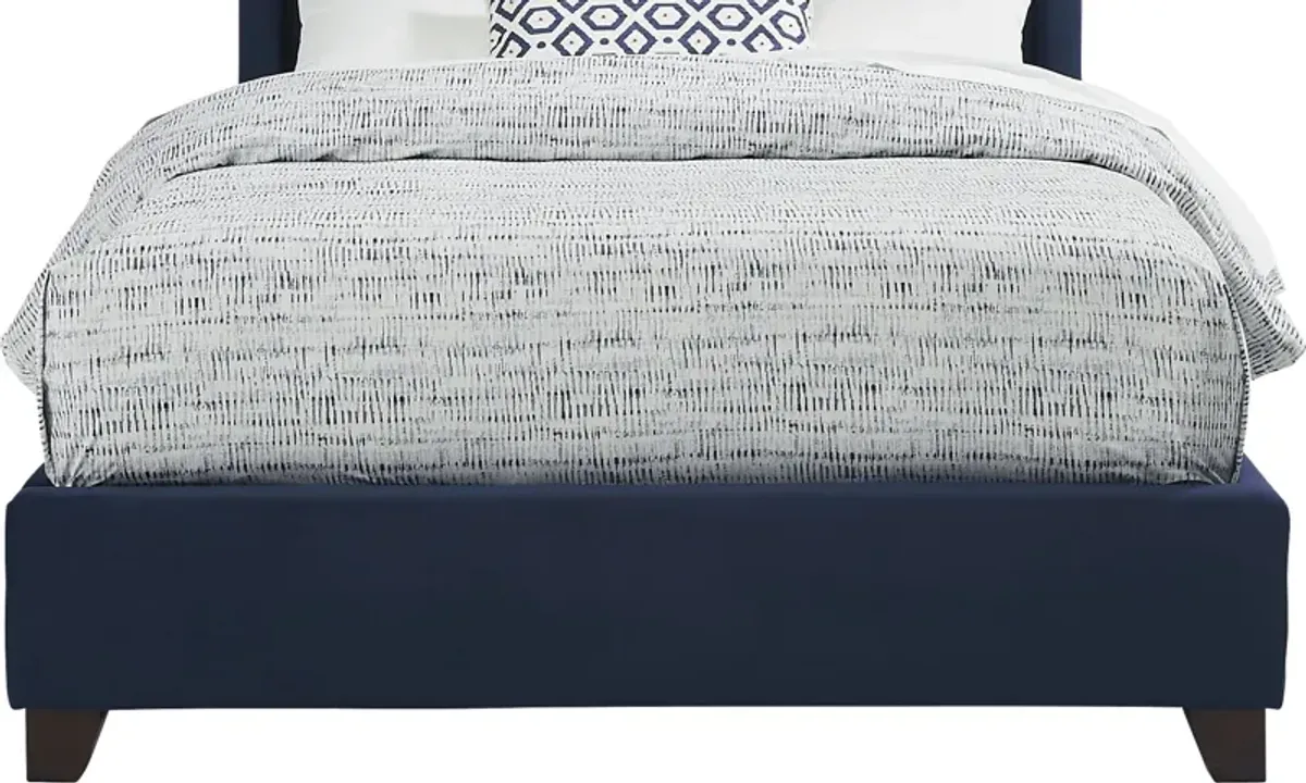 Alexis Blue 3 Pc King Upholstered Bed