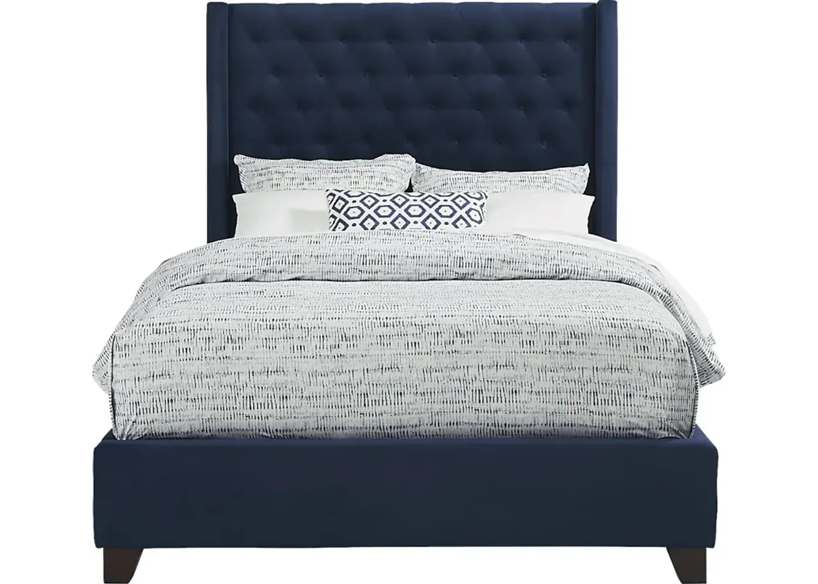 Alexis Blue 3 Pc King Upholstered Bed