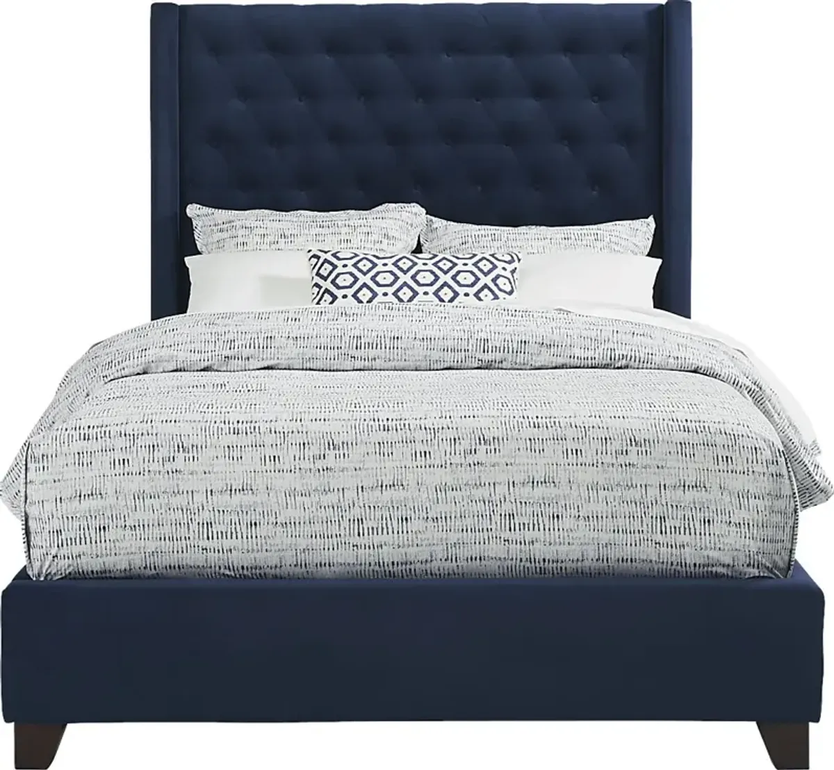 Alexis Blue 3 Pc King Upholstered Bed