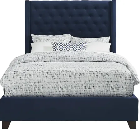 Alexis Blue 3 Pc King Upholstered Bed