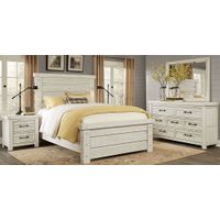 Rustic Haven White 3 Pc King Panel Bed