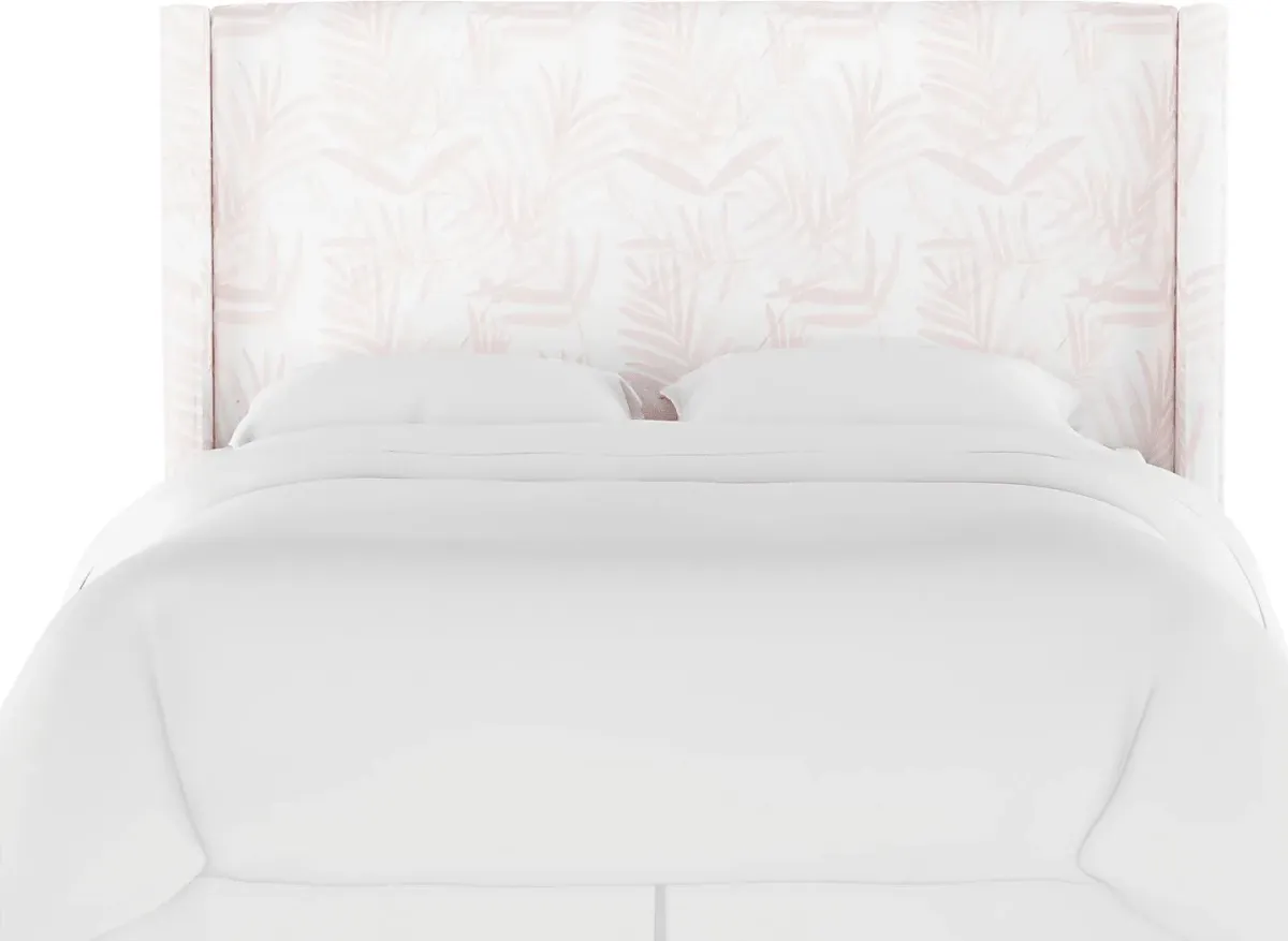 Fern Grove Pink King Upholstered Headboard