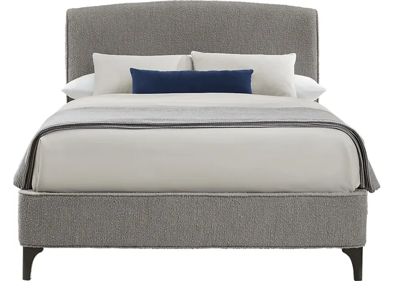 Villanova Square Gray 3 Pc King Upholstered Bed