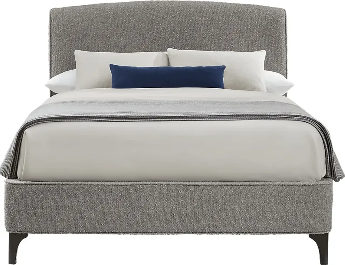 Villanova Square Gray 3 Pc King Upholstered Bed