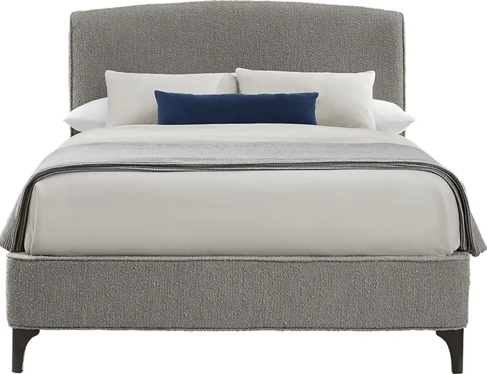 Villanova Square Gray 3 Pc King Upholstered Bed