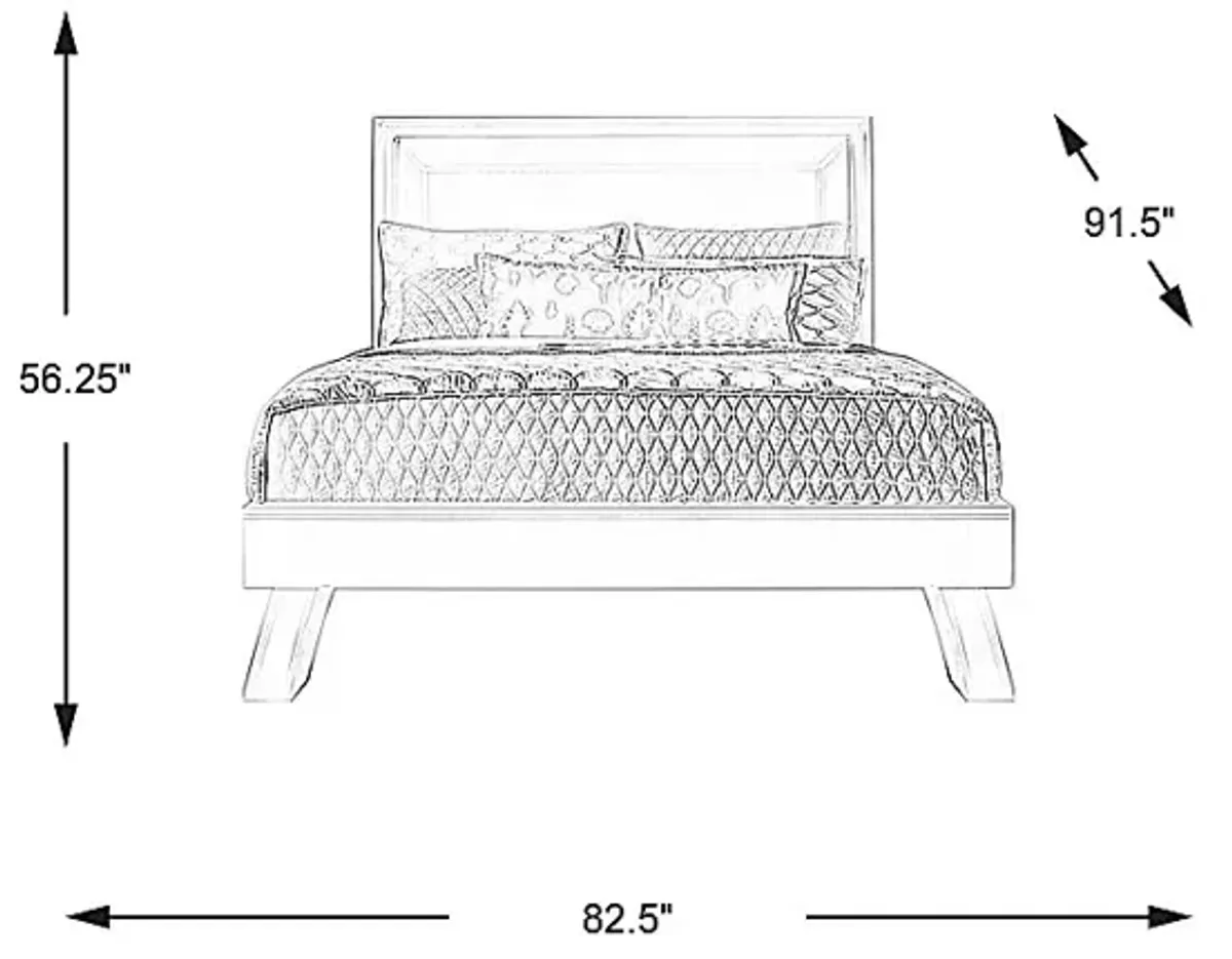 Belcourt White 3 Pc King Upholstered Sleigh Arch Bed