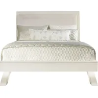 Belcourt White 3 Pc King Upholstered Sleigh Arch Bed
