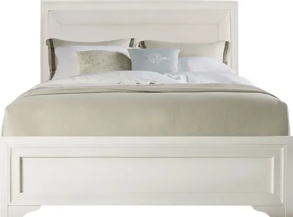 Belcourt White 3 Pc King Upholstered Sleigh Bed