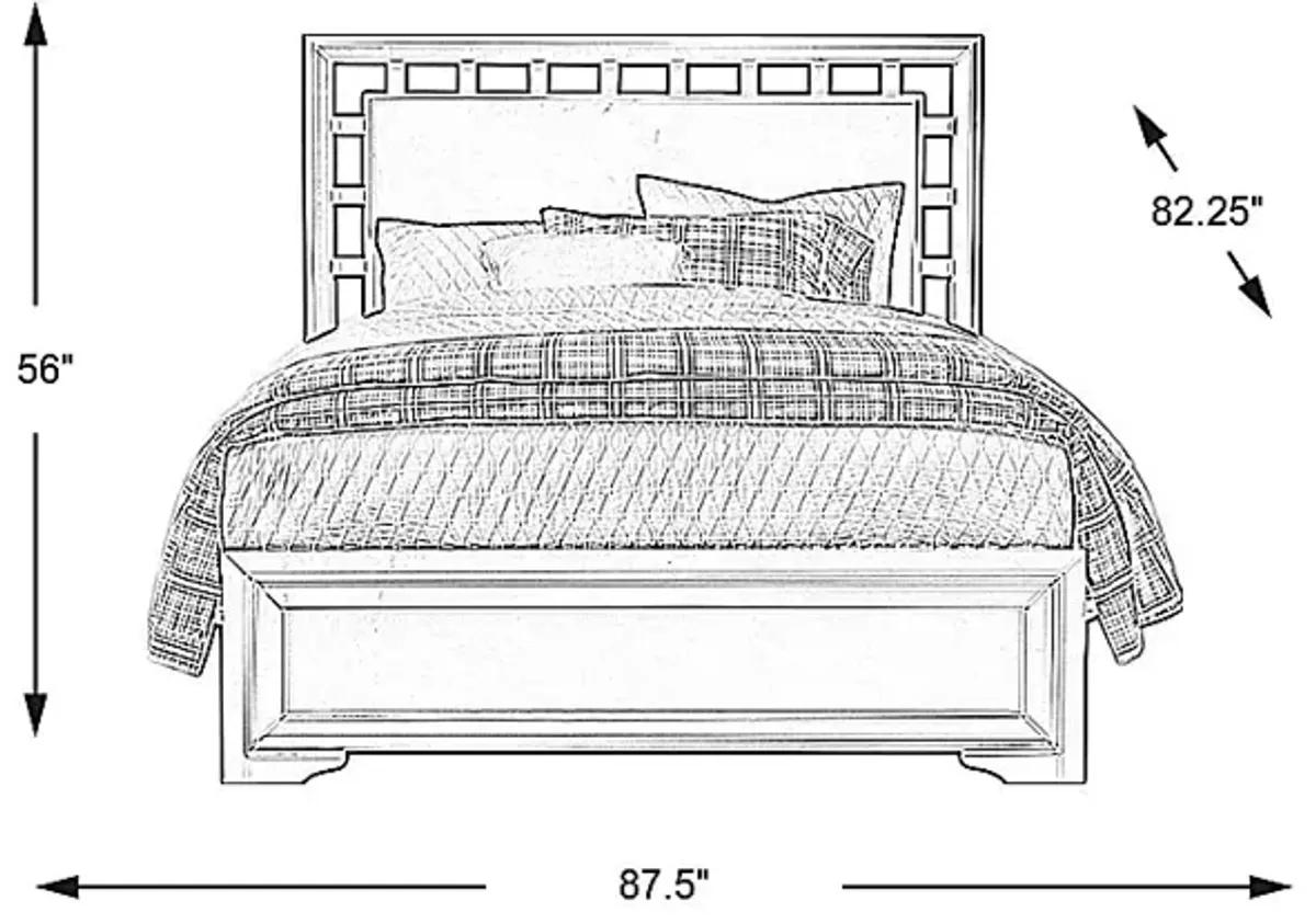 Belcourt Black 3 Pc King Lattice Bed