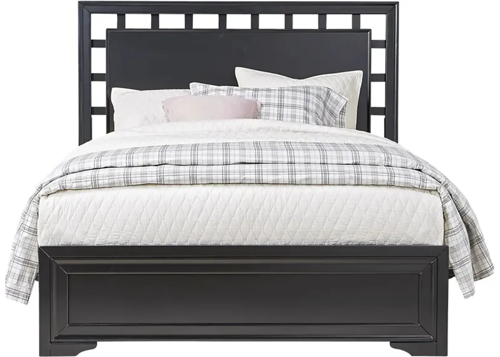 Belcourt Black 3 Pc King Lattice Bed