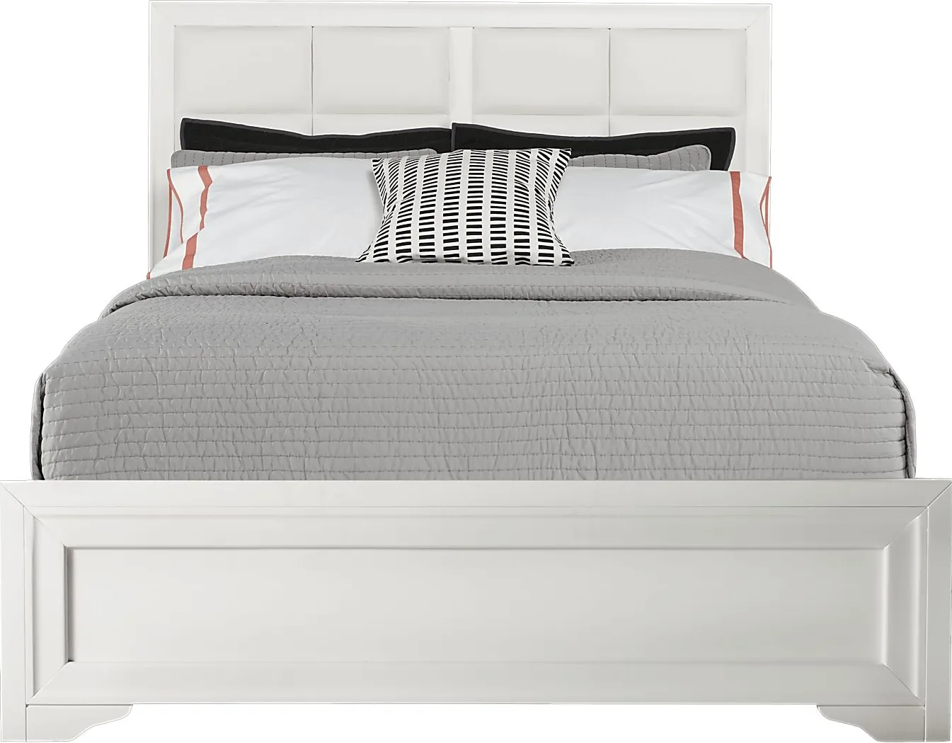 Belcourt White 3 Pc King Upholstered Panel Bed