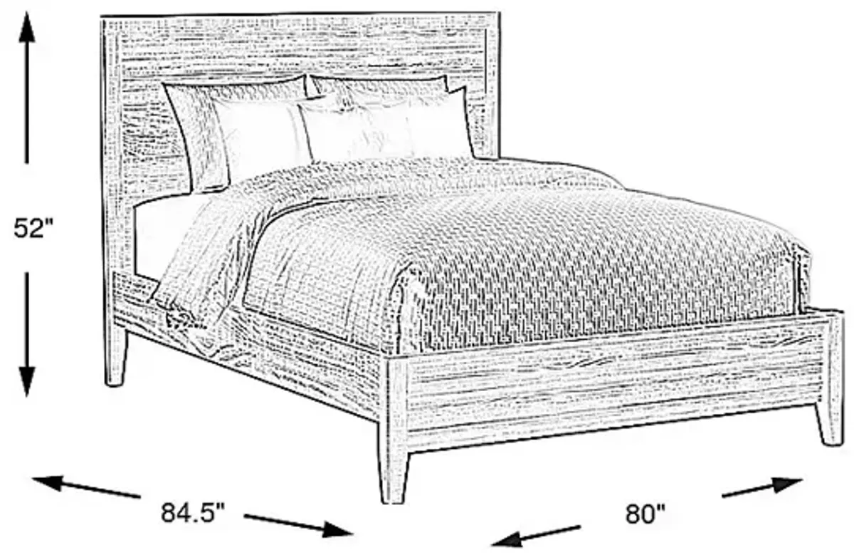 Palm Grove Brown 3 Pc King Panel Bed