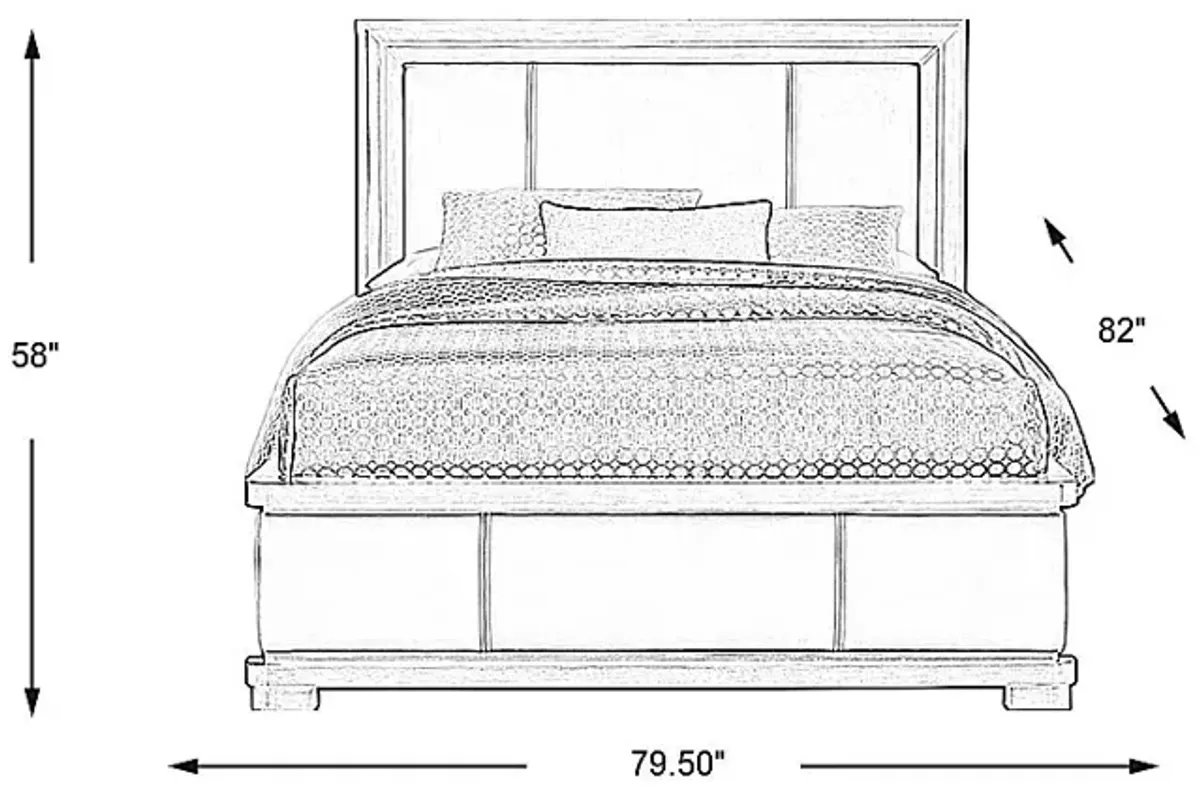 Elko Falls White 3 Pc King Panel Bed