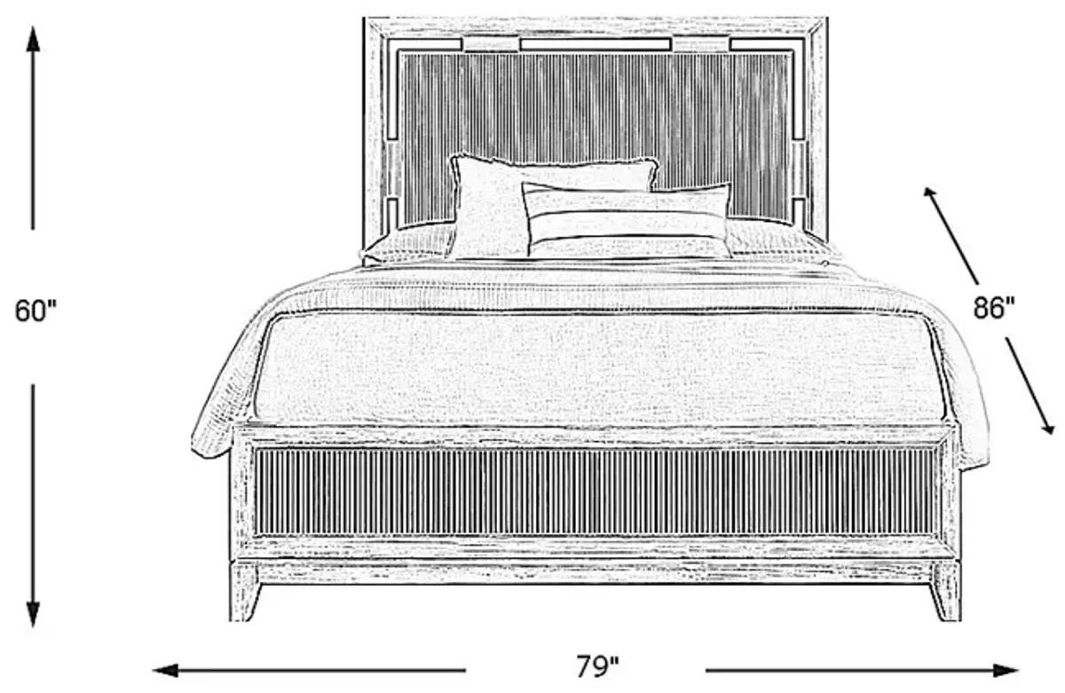 Bellante Gray 3 Pc King Panel Bed