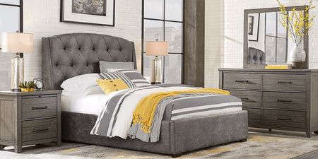 Urban Plains Gray 3 Pc  King Upholstered Bed