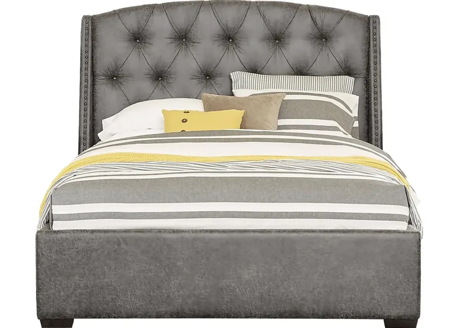 Urban Plains Gray 3 Pc  King Upholstered Bed